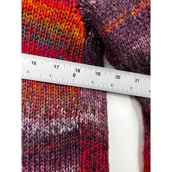 J. Jill Sweater Womens Burgundy Stripe Wool Blend Knit Cardigan Size Small - Picture 9 of 10